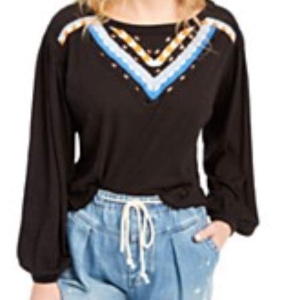 Free People 'Hand Me Down' Embroidered Top